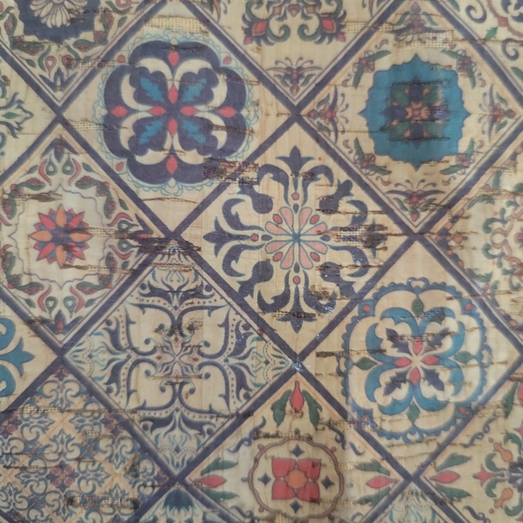 Natural Cork Shoulder/Handbag w/ Geometric Pattern - Picture 3 of 11